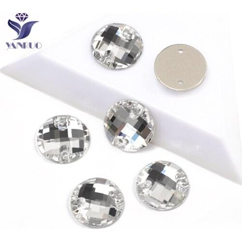 YANRUO 3220 All Sizes Crystal Clear Chessboard Sewn Stones DIY Crafts Strass Flatback Rhinestones For Sewing Accessories