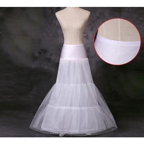 2018 White/Black Small Fishtail Skirt 2 Hoop Mermaid Trumpet Style Wedding Gown Petticoat Crinoline Slip