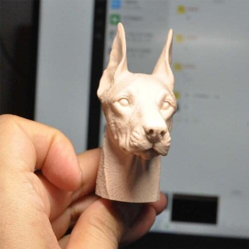 1/6 Animal White Model Legion Dog Doberman Dog Head Carving Model DIY Soldier Accessories