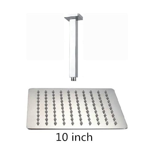 10 inch shower head with arm 250*250 stainless steel head shower with ceiling shower arm top water saving rain shower
