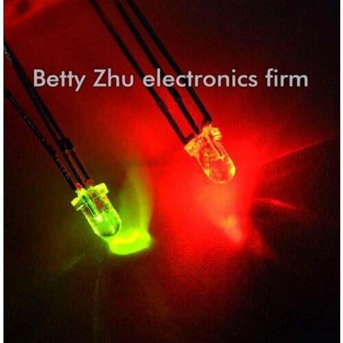 1000PCS/LOT LED 3MM round red and green light-emitting diode (common anode diode) transparent shell water clear