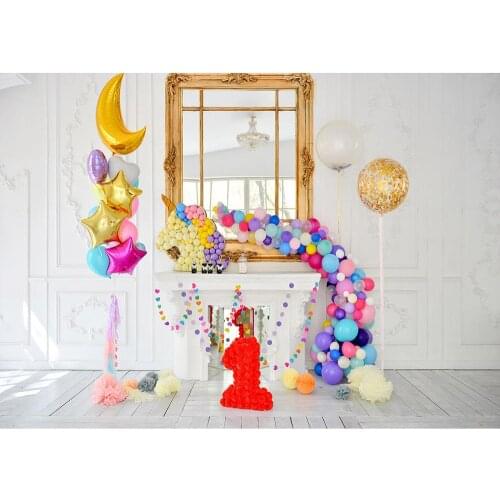 1st Birthday Banner Photography Backdrop For Photo Studio White Room Vinyl Photo Background Baby Shower Kids Portrait Photobooth