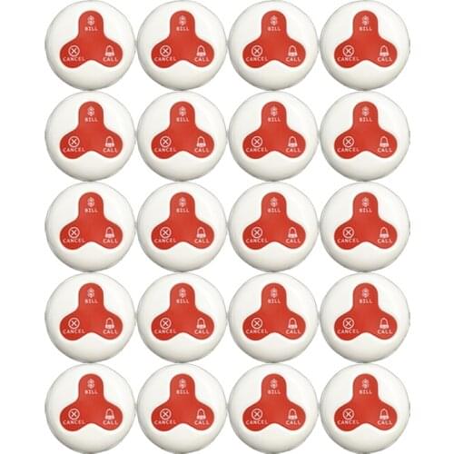 20pcs Ycall 433.92MHz Wireless Calling Bell Waiter Service Table Call Button Buzzer Beeper for Restaurant