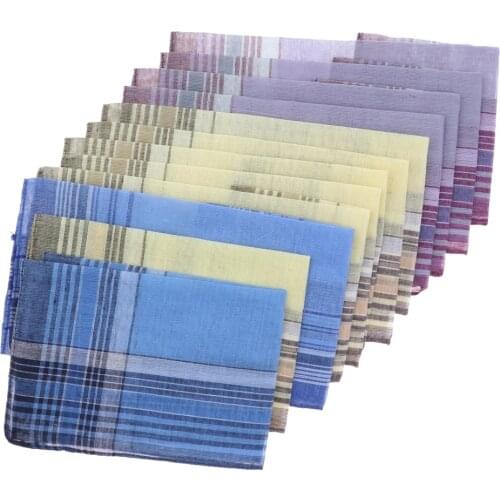 24Bulk Vintage Plaid Handkerchiefs Mens Hanky Wedding Party Hankie Towel