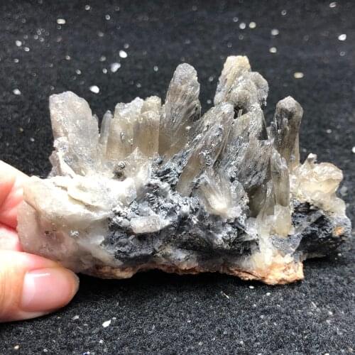 248.5gNatural crystal tea Topaz rough smoky crystal Obelisk aura healing round vein home decoration1PC