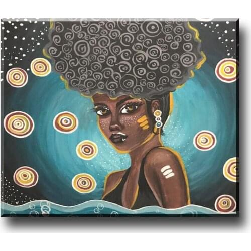 5D Diy Diamond Mosaic African Black Woman Portrait Art Diamond Painting Full Square Round Diamond Embroidery portrait Girl,B140