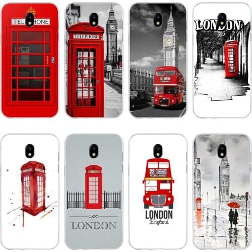 61H RED TELEPHONE BOX BOOTH PHONE BOX Soft Silicone Tpu Cover phone Case for Samsung j3 j5 j7 2016 2017 a3 2016 a5 2017 a6 2018