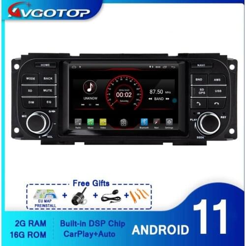 AVGOTOP Android 10 Car Radio Player with DSP for CHRYSLER JEEP DODGE 2G 16G GPS Vehicle Multimedia Audio