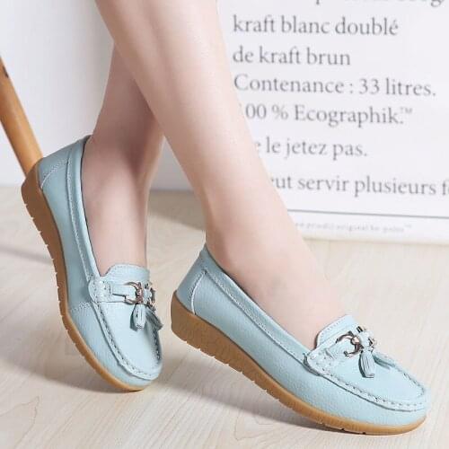 Womens Ballet Flats Shoes Loafers Sneakers Cut Out Leather Breathable Moccasins Boat Ballerina Ladies Casual Summer Autumn