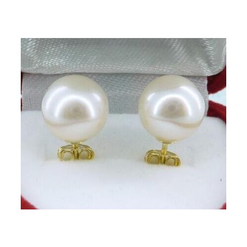 Free shipping>>>>noble jewelry white 8.8mm aaa++ grade perfect round akoya pearl stud earring 14kt free box