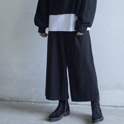 Dark Japanese Yamamoto style high-quality loose loose loose loose loose-legged trousers nine-point pants fashion