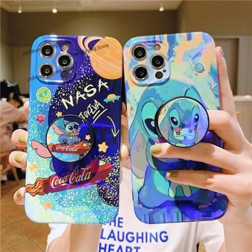 Disney Stitch cartoon mobile phone case for iphone 11 12pro max x xs xr xs max 7 8plus IMD Blu-ray anti-drop mobile phone cover