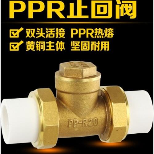 Double Hot-melt One-way Horizontal Back-to-Back PPR Brass Check Valve Tap 4 points 6 points 1 inch 20 25 32
