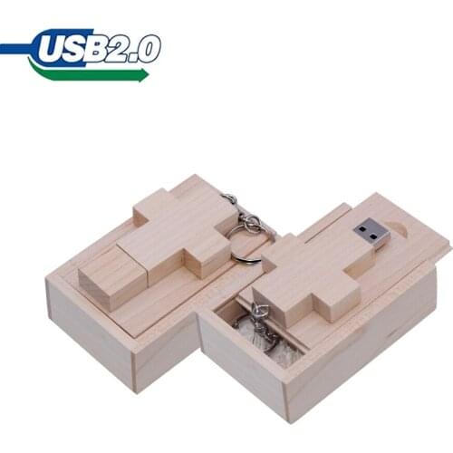 Maple wood cross style usb 2.0 flash drive pen drive 4GB 8GB 16GB 32GB 64GB 128GB usb 2.0 pendrive memoria Udisk flash stick