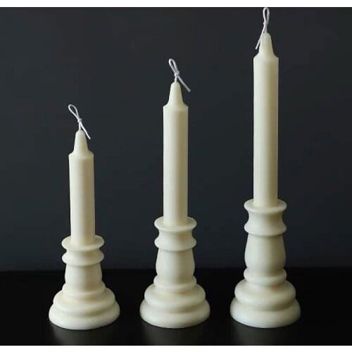 New Retro Candle Holder Shape Candle Molds Unique European Style Candle Acrylic Plastic Wax Mold Decorative Candle Mold
