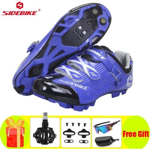 Idebike 2021 Mountain Cycling Shoes Breathable MTB Bike Buckle Sneakers Triathlon Bicycle Shoes Cleated Pedals Sneaker