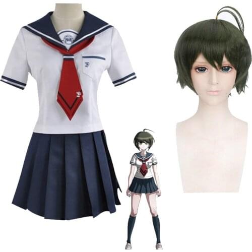 Game Danganronpa Naegi Komaru Cosplay Costume Another Episode Naegi Cosplay Wig Halloween PartyWomens JK Uniform Set