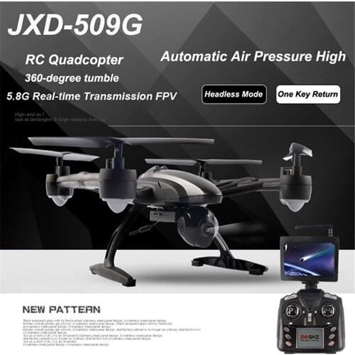 JXD509G RC Quadcopter Drone 5.8G FPV One-Key-return Rc Helicopter With HD 2.0MP camera Monitor RTF big Drone