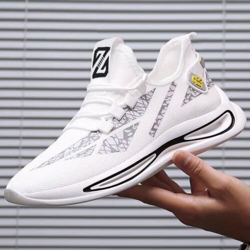Summer Breathable Mens Casual Shoes All-match Cozy Tenis Masculine Running Shoes Male Shoes 2021 Elastic Force Men Fly Weave
