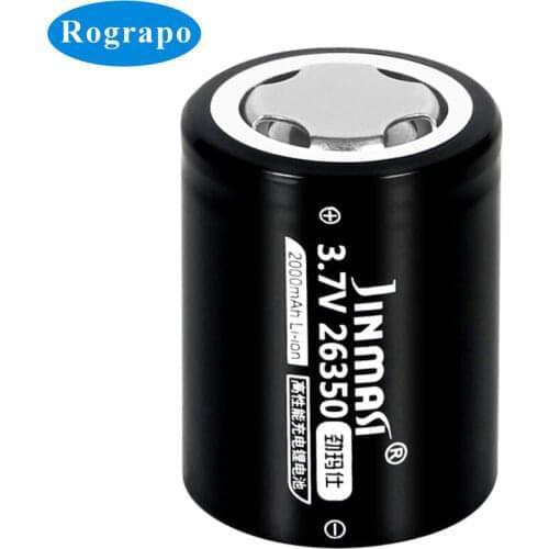 3.7V 26350 Li-ion Battery For Gyroscope Gimbal Stabilizer Flashlight Accumulator 2000mAh Replacement with Protection Board