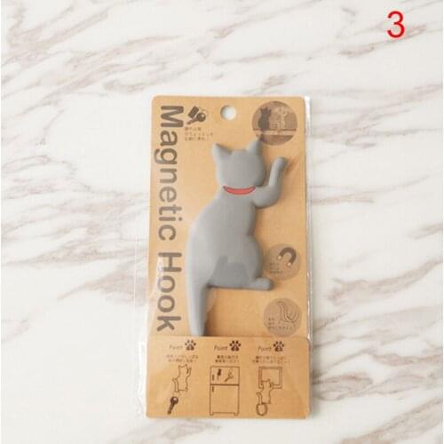 Cat Shape Magnetic Wall Mount Keys Hook Fridge Magnet Hanging Hook Door Decor SCIE999