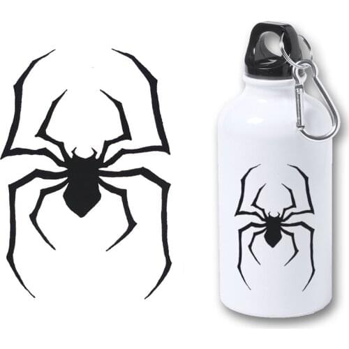 MERCHANDMANIA BIDON METALICO 400ML spider LOGO SUPER hero bottle metal travel sport picnic fishing custom hunting