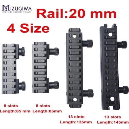 Mizugiwa 1pc Riser Base Picatinny Rail 20mm Weaver See-Thru AR Flat-Top 8 Slot 13 slots Airsoft Hunting Scope Mount caza