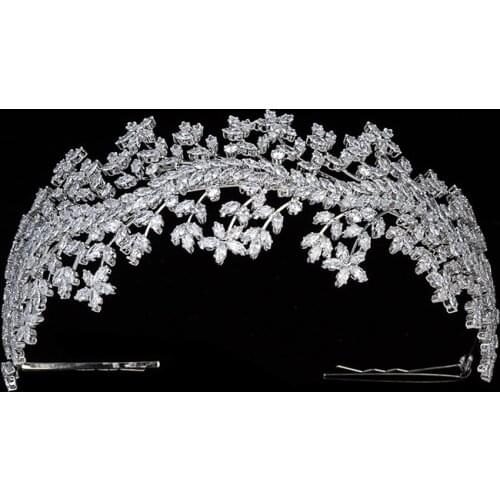 Tiaras and Crown HADIYANA Trendy Wedding Hair Accessories Lujo discreto Headband Zirconia BC5812 Accesorios para el cabello