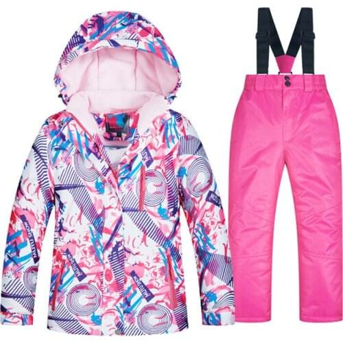MUTUSNOW Snow Winter Thickened Childrens Ski Clothing Outdoor Travel Climbing Skiing Sports Boys And Girls Waterproof Warm Suit