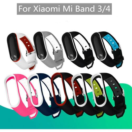 Soft Silicone Wristband Watch Strap Adjustable Bangle Replacement Bracelet Watchband For Xiaomi Mi Band 3/4