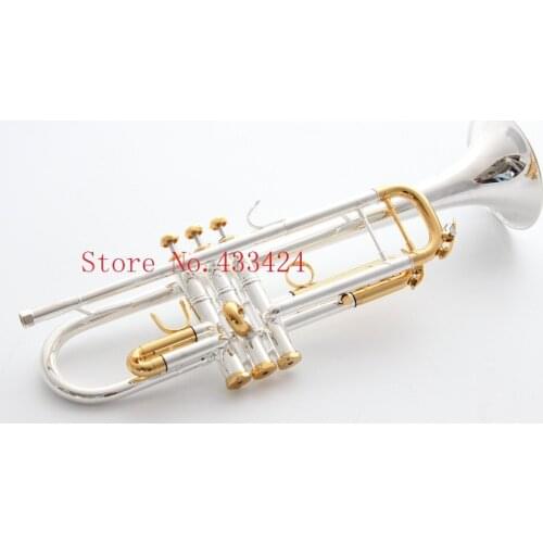 New MFC Bb Trumpet LT180S-43 Silver Plated Gold Keys Music Instruments Profesional Trumpets Student Included Case Mouthpiece