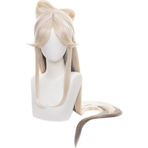 Game Genshin Impact Ningguang Cosplay Wig Heat Resistant Synthetic Hair Carnival Halloween Party Props