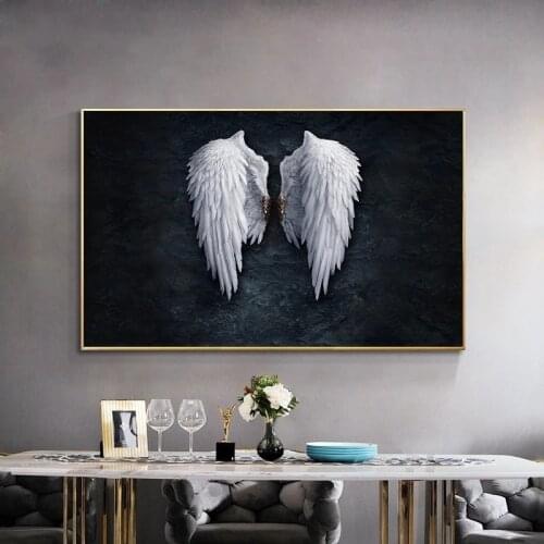 Angel Wings Wall Art Canvas Posters Prints Angel Feather Wings Paintings On The Wall Pictures For Living Room Decor