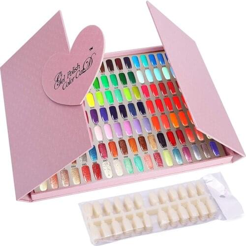 126 Colors Nail Tips Display Book Nail Gel Polish Painting Display Card Chart Book Board Palette Manicure Nail Art Salon Tool