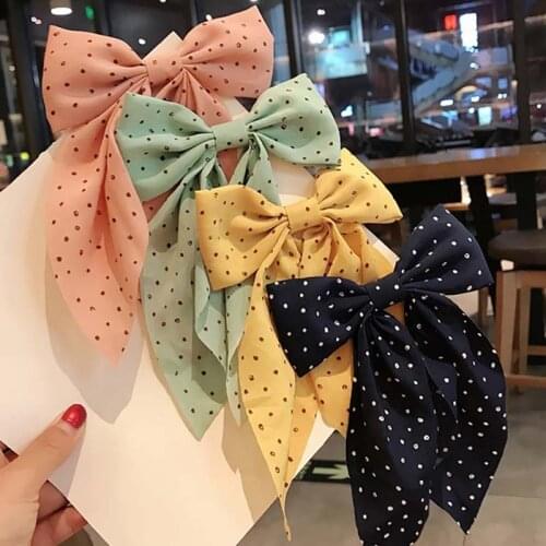 Polka Dot Floral Print Hair Clips Headwear Girls Kids Cute Sweet Bowknot Hairpins Barrettes Women Hair accessories