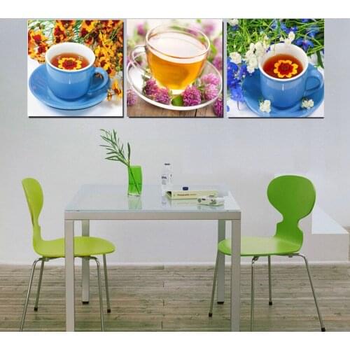 Full square Round diamond embroidery Flower Tea Cup diamond painting Cross Stitch Rhinestone 3 PCS 5D Diy diamond mosaic decor