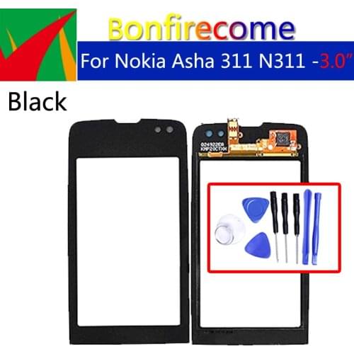 For Nokia Asha 311 N311 Touch Screen Panel Digitizer Sensor Front Glass Outer Touchscreen Replacement 3.0 inch