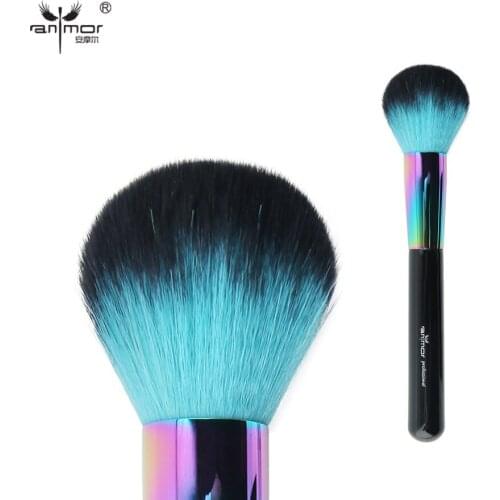 Anmor Colorful Powder Brush Synthetic Hair Professional Makeup Brushes Large Fluffy Head for Makeup CFCA-A03