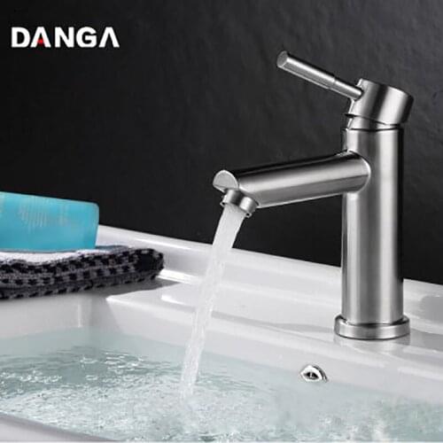 Bathroom Faucet Vanity Water Tap Black/Brushed Sink Tap Hot and Cold Mixer 304 Stainless Steel Basin Faucet Bathroom Accessories