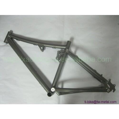 Titanium Sand Blasting Full Suspension Bike Frame Custom Titanium Suspension Bicycle Frames XACD Titanium Bike Frame Suspension
