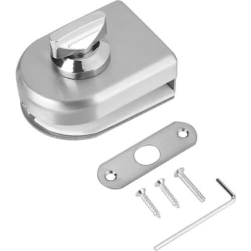 10~12mm Stainless Steel Glass Door Lock Latch Rotary Knob Open/Close Home Hotel Bathroom Tools Door Hardware