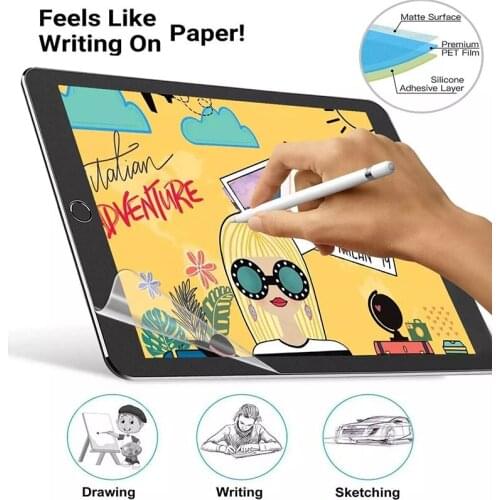 Screen Protector for Apple iPad 10.2 inch PET Matte Film Drawing Writting Like on Paper Soft Film for ipad 7th 8th Gen
