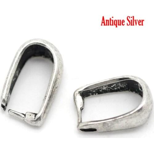 DoreenBeads Copper Pendant Bails Clips & Pendant Clasps Silver Color 10.0mm( 3/8") x 6.0mm( 2/8"), 2 PCs Hot new