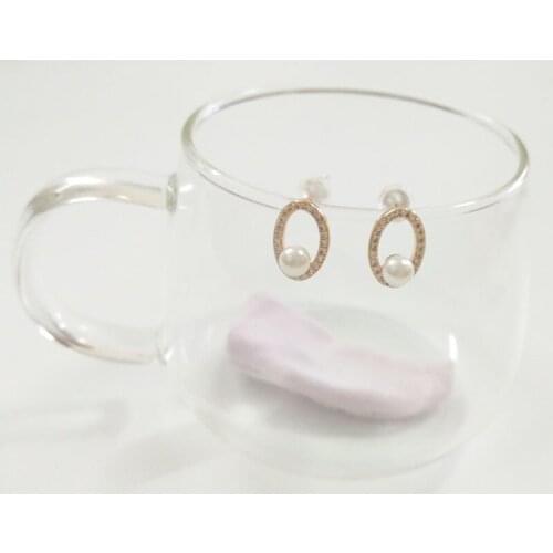 Pearl Stud Earrings Female Lady New Fashion Accessories 925 Sterling Silver Earrings For Women From BESTE FOOK JEWELRY