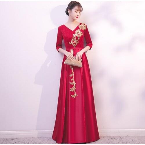 Evening Dress Half Sleeves Zipper Back Sequins Appliques Elegant A-Line Empire New Floor-Length Woman Formal Party Gowns A1313