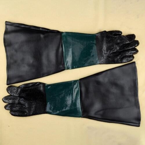 1 Pair Emulsion Heavy Duty Labour Protection Work Gloves For Sand Blasting Cabinet Sandblaster 60cm/24"