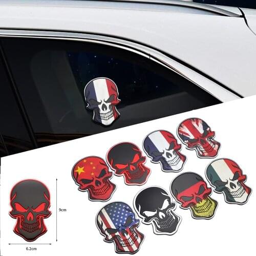 1 piece Fashion 3D Skull Aluminum Car Sticker for BMW E28 E30 E34 E36 Motorcycle Logo Skull Emblem Badge Car Styling Stickers