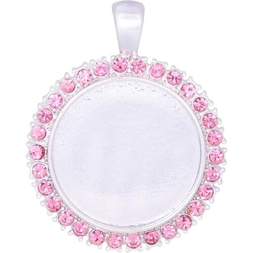 10pcs 1 inch Silver Claw pendant tray with birthstone crystal,25mm birthstone pendant,pendant tray,OCT,Rose-10090260