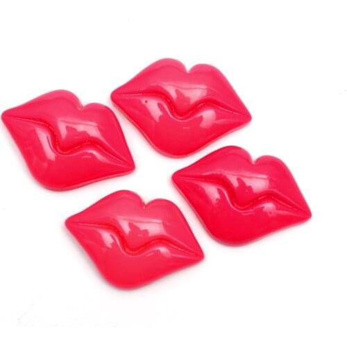 20Pcs Red Lips Resin Decoration Craft Flatback Cabochon Embellishments For Scrapbooking Kawaii Cute Diy Accessories