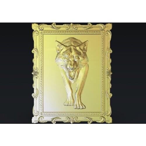 3d model wolf CNC router printer relief carve mould STL format file M306